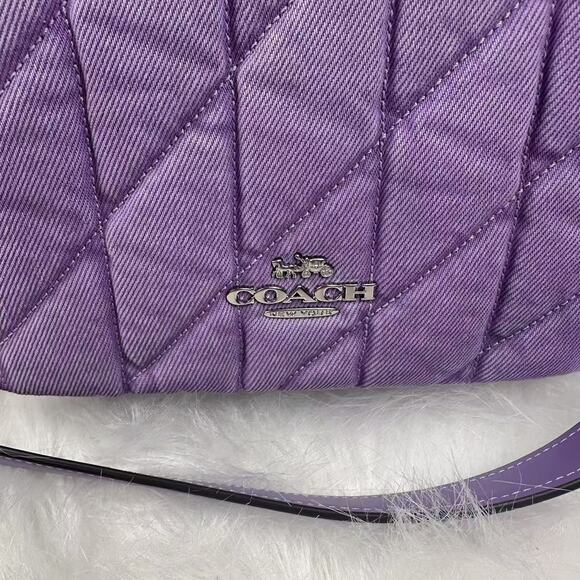 Coach Quinn Bag Shoulder/Crossbody In Denim and Leather/Silver/Iris CBR15 NWT - Picture 2 of 10